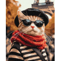 Картина за номерами Пухнастик у Парижі 40х50см  КНО6705