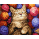 Картина за номерами Кіт у клубочках 40х50см  КНО6710