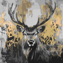 Картина за номерами Золотий олень з фарбами металiк 40х40см  КНО6725