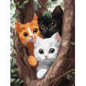 Картина за номерами Котики на дереві 30х40см КНО6736