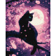 Картина за номерами Чарівний кіт серед сакури з фарбами металiк 40х50см  КНО6757