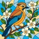 Картина за номерами Вітраж. Сойка 30х30см  КНО6789