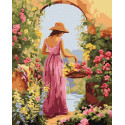 Картина за номерами Дівчина з квітами 40х50 см КНО8431
