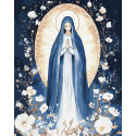 Картина за номерами Непорочна Діва з фарбами металік 40х50 см КНО8535