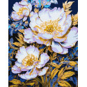 Картина за номерами Елегантні квіти з фарбами металік extra 40х50см КНО3259
