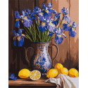 Картина за номерами Іриси у вазі та лимони 40x50см  КНО3319