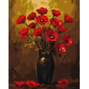 Картина за номерами Букет маків з фарбами металік 40х50см КНО3328