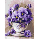 Картина за номерами Чай з фіалками 30х40см КНО3335