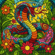 Картина за номерами Вітраж. Тропічна кобра 30x30см КНО5170
