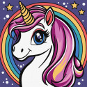 Картина за номерами Райдужна єдиноріжка 25х25cm КНО6293