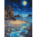 Картина за номерами Сяючий берег з фарбами металiк extra 30х40см КНО6387