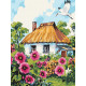 Картина за номерами Мальви біля хати 30x40см КНО6407