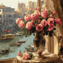 Картина за номерами Троянди у Венеції 40x40см КНО6412