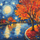 Картина за номерами Осіння ніч 40х40см КНО6423