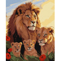 Картина за номерами Родина левів 40х50см КНО6575