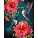Картина за номерами Смарагдові колібрі з фарбами металік40х50см КНО6581