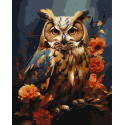 Картина за номерами Лісовий пугач з фарбами металік extra 40х50см КНО6583