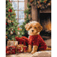 Картина за номерами Пудель біля ялинки 40х50см КНО6832