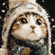 Картина за номерами Сніговий котик 40х40см КНО6847