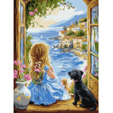 Картина за номерами Мрійлива дівчинка 30х40см КНО8493