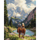 Картина за номерами Пара вершників у горах 40х50см КНО8710