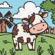 Картина за номерами Весела корівка 25х25cm КНО9073