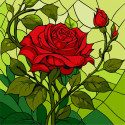 Картина за номерами Вітраж. Троянда 30х30см  КНО3320
