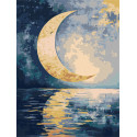 Картина за номерами Відбиток місяця з фарбами металік extra 30х40см КНО5158