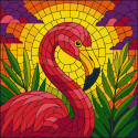 Картина за номерами Вітраж. Фламінго 30х30см  КНО5165