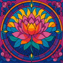 Картина за номерами Вітраж. Лотос 30х30см  КНО5167