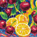 Картина за номерами Соковита насолода з фарбами металiк 40х40см  КНО5732