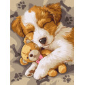 Картина за номерами Сплячий джек-рассел 30х40 см КНО6628