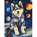 Картина за номерами Космічний хаскі 30х40 см КНО6645