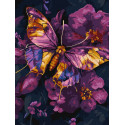 Картина за номерами Золотий метелик з фарбами металік extra 30х40см КНО6692