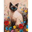 Картина за номерами Кішечка у квітах 30х40см КНО6694