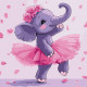 Картина за номерами Слоник балерина 30х30см КНО6723