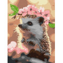 Картина за номерами Їжачок у вишневому цвітінні 30х40см КНО6756