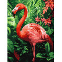 Картина за номерами Фламінго в тропіках 30*40см  КНО6779