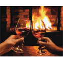 Картина за номерами Гріємось біля каміна 40x50см КНО8369