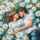 Картина за номерами Твої обійми серед квітів 40х40см  КНО8629
