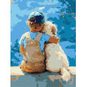 Картина за номерами Хлопчик та пес 30x40см КНО8639