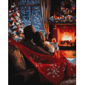 Картина за номерами Пара біля каміну 40х50см КНО8700