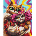 Картина за номерами Лютневі котики BS53466 40х50см