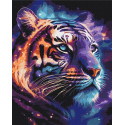Картина за номерами Космічний тигр 40х50 см BS53692