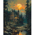 Картина за номерами Пейзаж. Таємничий замок 40*50 см  LW 3516