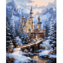 Картина за номерами Пейзаж. Замок у зимових горах 40*50 см  LW 3553