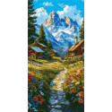 Картина за номерами Пейзаж. Ранкова дорога у гори 40*80 см  LW 5162