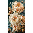 Картина за номерами Квіти. Перлинні півонії з фарбами металік 40*80 см LW 5193