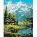 Алмазна мозаїка/вишивка Гірський пейзаж 40*50 см OD 3437