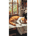 Алмазна мозаїка Рудий котик 40*80 см  OD 5163